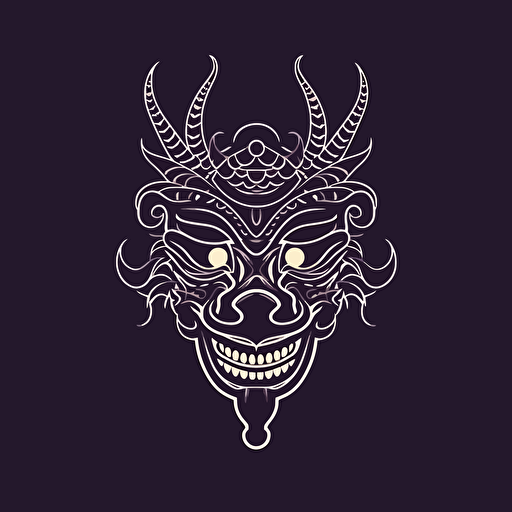 flat vector, simple, 1 color, thai mythical naga head