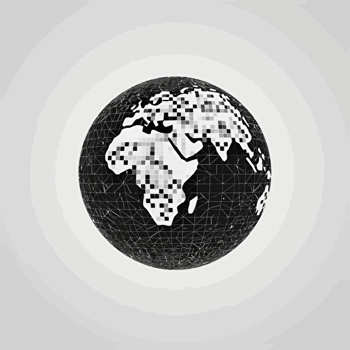 minimalist modern design. iconic logo. world globe made of dollar bills. black vector. white background.