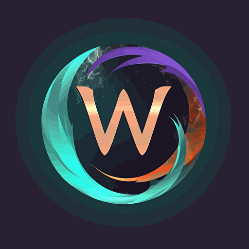 Create simple and elegant vector logo for a metaverse with 7 and W letters