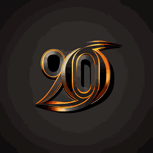 Logo letter 909 black background modern, vector, simple, no mockup, orange, gray