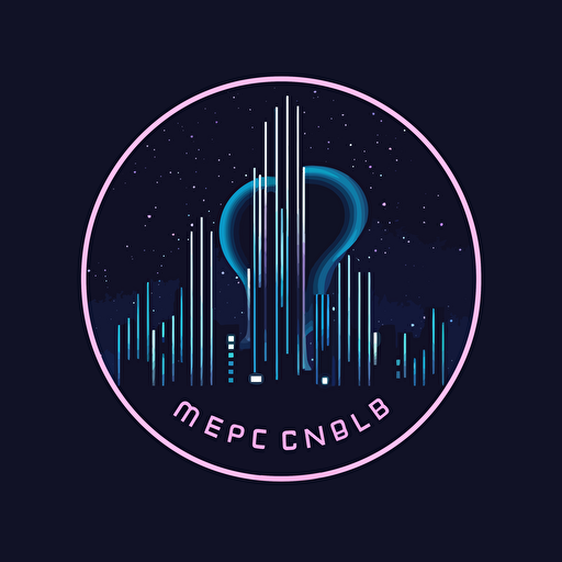 Night club simple futuristic logo in vector, vinyl disc simple, simplistic futuristic style logo