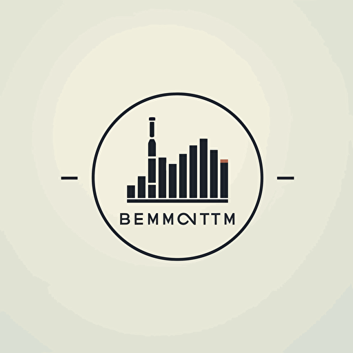 a logo for an economic analysis company. text at bottm. minimalistic. vector