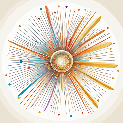 visualization of electromagnetism, colorful, simple, vector, line, white background