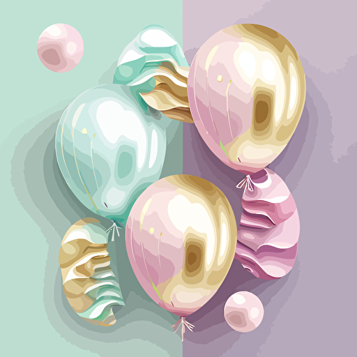pastel foil balloons, vector