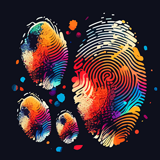 digital fingerprints vector, in the style of vibrant illustrations