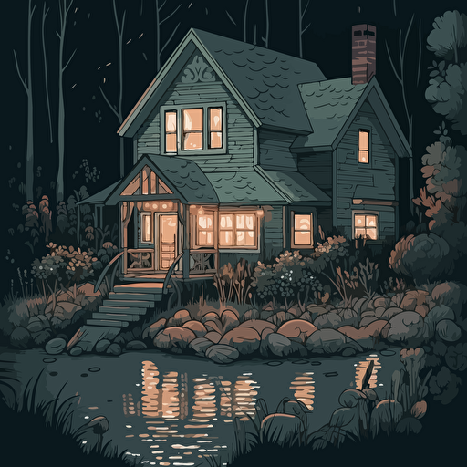 cottagecore vector, dark