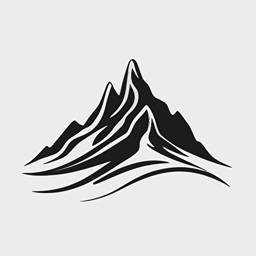 mountain logo, vector logo, minimalist,simple, modern, outline style, vector, isolated on white