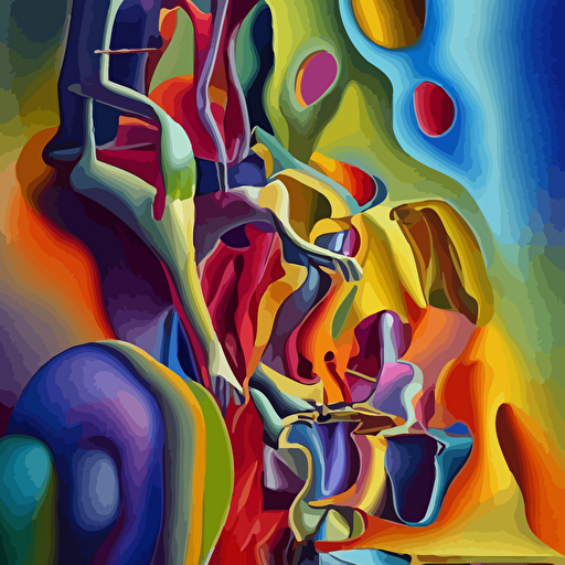 extremely high quality hd surrealism painting 3d perspective neon complimentary colors cartoon surrealism melting optical illusion sculpture gallery zaha hadid biological anatomical molten lava sculpture gallery hallway skilled version kandinskypicasso salvia dali fourth salvador dali talented painter cousin glowing red hot 8k ultra realistic realistic blood cells