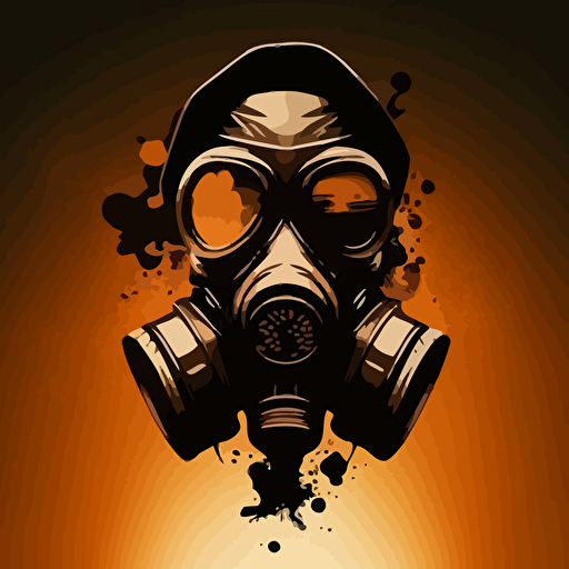 a vector logo style of a gas mask