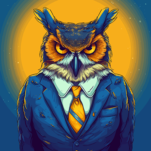 a vector drawing of a business owl