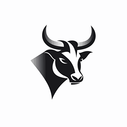 Cow wit horn logo simple and modern vector 2d