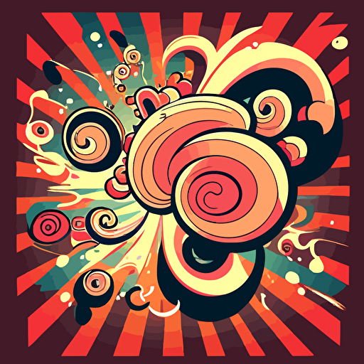 cartoon vector swirls of power, cute