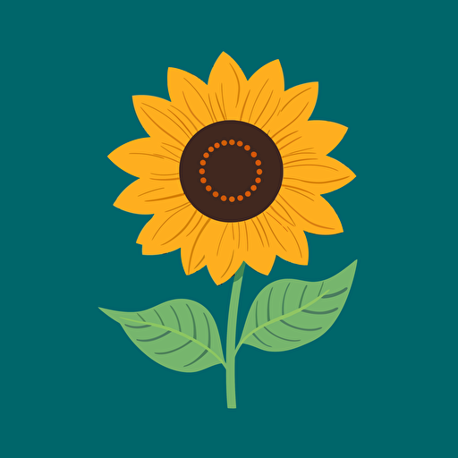a simple vector like flat style sunflower