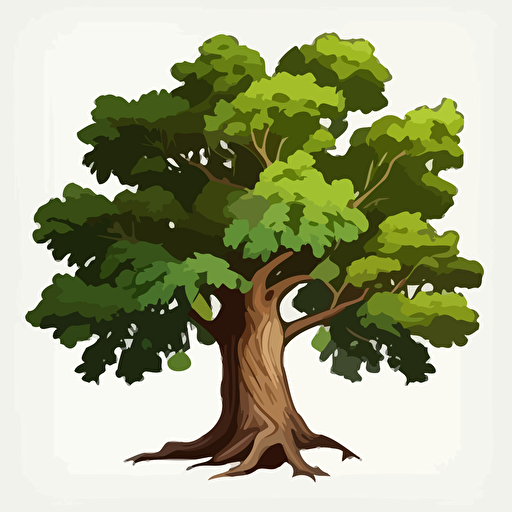 vector sycamore tree cartoon