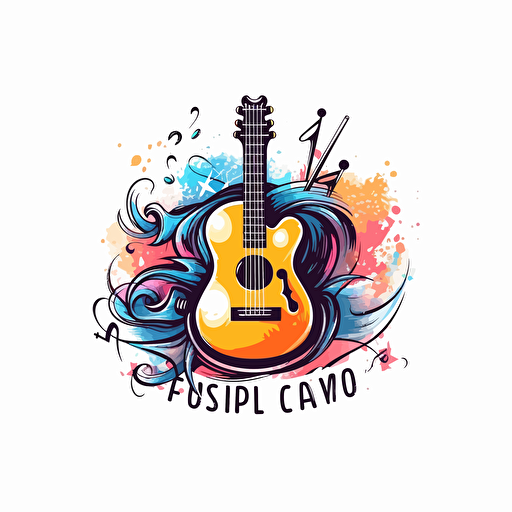 vector art logo for music design for games course. White background