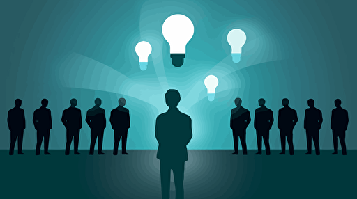 thought leadership concept, vector illustration, grey and dark teal colors