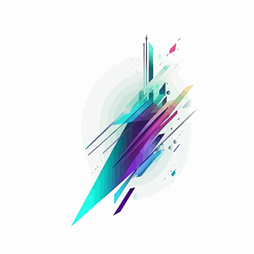 vectorized gradient, technological futuristic swosh arrow, white background