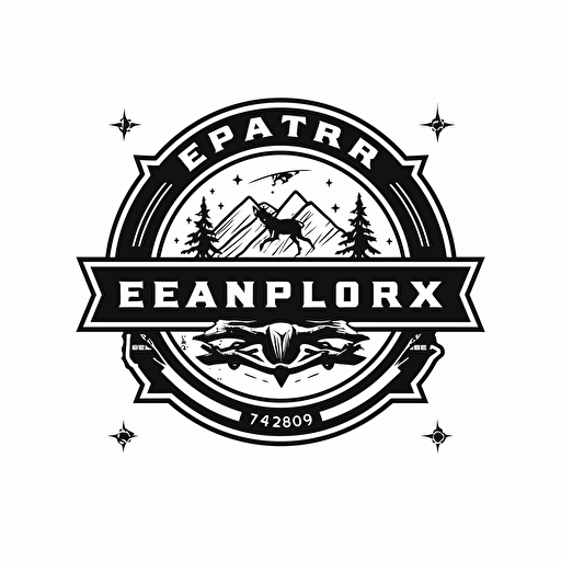 draw a simple logo for Rangers expo company,vector,balck and white,white back ground