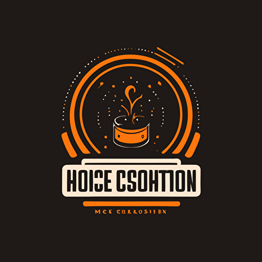 a simple logo, cooking, induction, black and orange, vector
