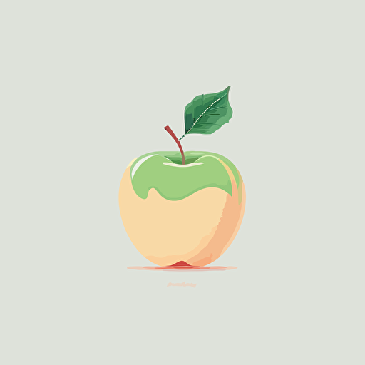 a flat vector logo of an apple, minimalistic, only one color, beautiful