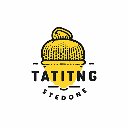 Logo for testknitting company, yellow color, vector style, logo style, png, vector illustration