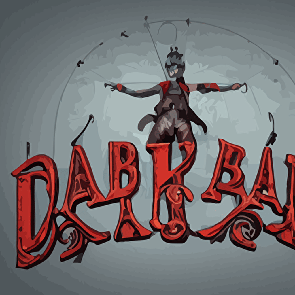 3d sculpt arched gothic ironwork sign circus called dark metal carnival artstaton digital illustration