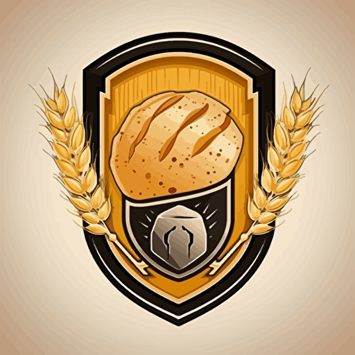 bread soccer shield, vector art