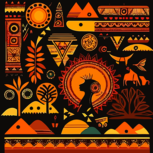 african pattern art VECTOR south africa kids