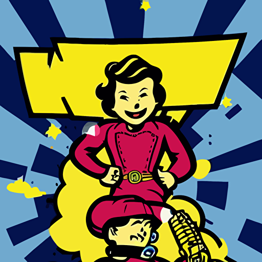 fallout 7 6 retro futurist illustration art butcher billy sticker colorful illustration highly detailed simple smooth clean vector curves jagged lines vector art smooth andy warhol style