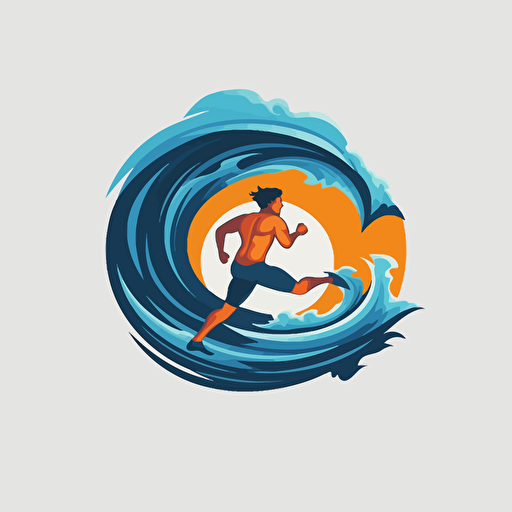 vector logo for a company called "jogging wave"