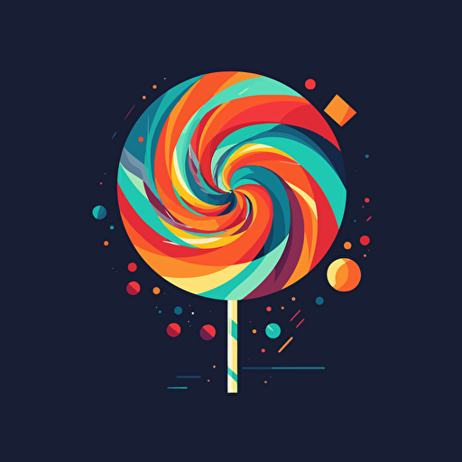 space candy logo, simple vector illustration, fun, playful, colourful, high quality