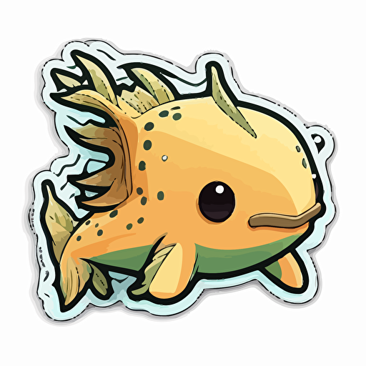 kawaii Hydrochoerus hydrochaeris, sticker, vector, white background, contour, cartoon style