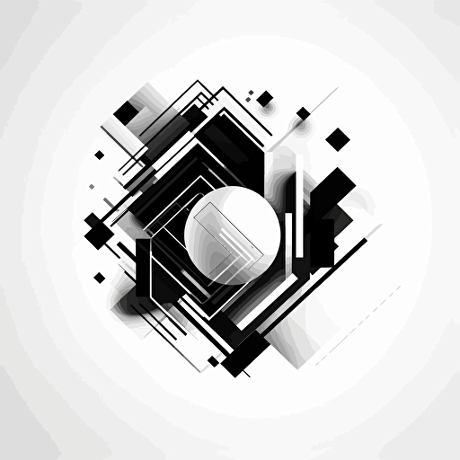 abstract iconic logo of something random, black vector, white background