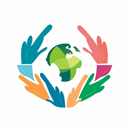 colorful, vector logo white background , save the planet