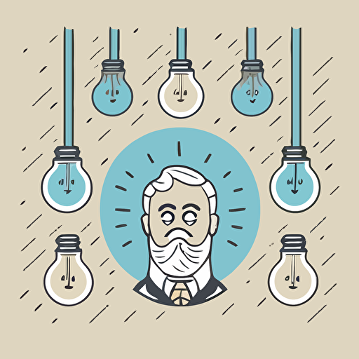 create a minimalistic flat vector illustration of a representation of revenue generating ideas