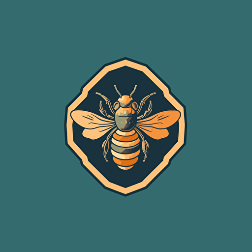 logo for company dealing with bees and bee product, vector, minimalistic, solid colored background,