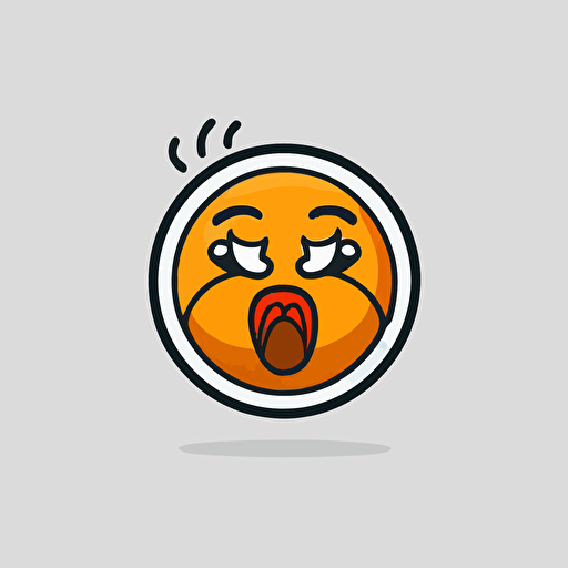 a sports mascot logo of a kissing emoji, simple, vector