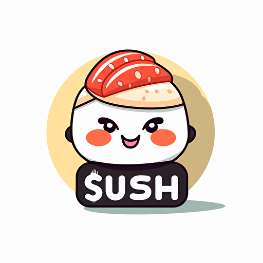 sushi one logo vector illustration, vector logo, vector art, emblem, simple cartoon, 2d, no text, white background