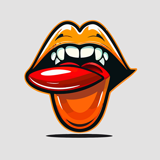 a sports mascot logo of a pair of giant lips, simple, vector