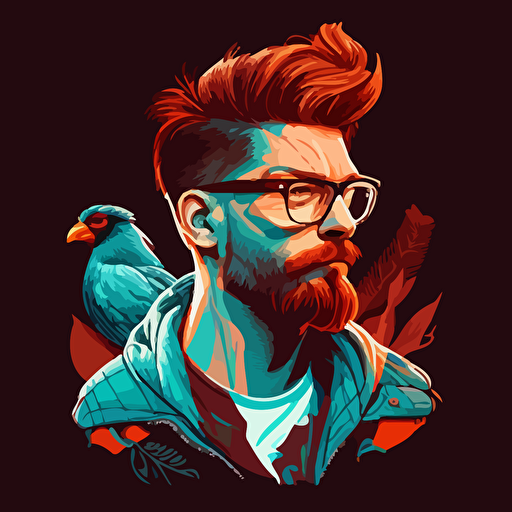 gallo hipster en vector