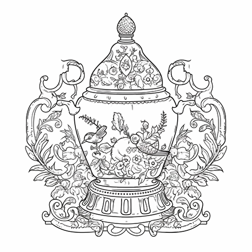vector image for a coloring page of a cute elegant luxurious object