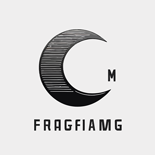 FG Lettermark logo, clean, minimalist, emblem business, half moon, vector logo, white background