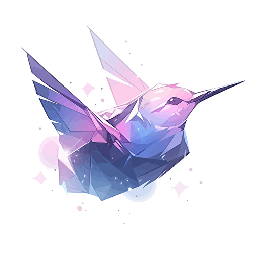 A gradient-colored origami bird sticker, featuring a smooth color transition from one shade to another, creating a visually appealing and stylish design, Artwork, vector illustration,