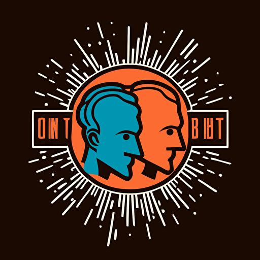simple minimalist logo for a battle between two content creators in a head to head challenge, vector