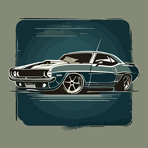 muscle car simple vector