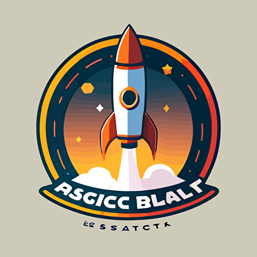 flat design vector logo for a rocket company called Rocket Design Lab