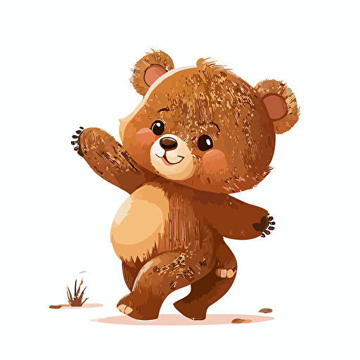 Cute baby bear vector being playful on a white background