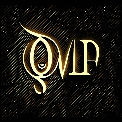 a lettermark of the letters QWIP, Logo, Limelight Font, Vector, Simple