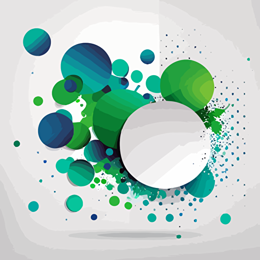 Abstract white background with green a blue dots. Vector illustration 2D