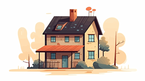 vector flat simple cartoon house on white background
